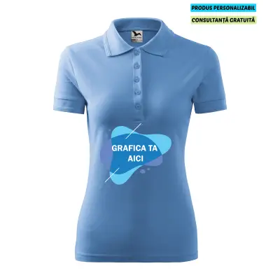 Malfini Tricou Polo Dama Bleu Personalizat