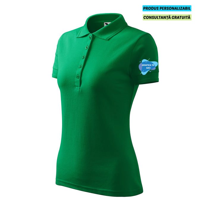 Malfini Tricou Polo Dama Verde Personalizat