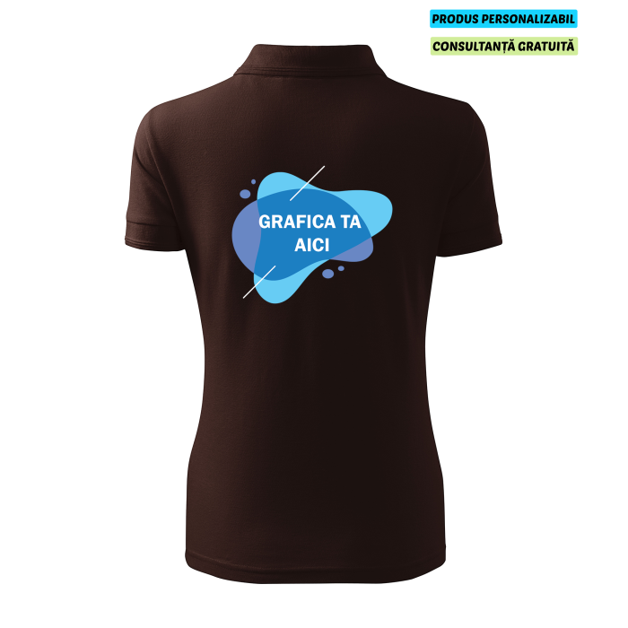 Malfini Tricou Polo Dama Cafeniu Personalizat Malfini Tricou Polo Dama Cafeniu Personalizat