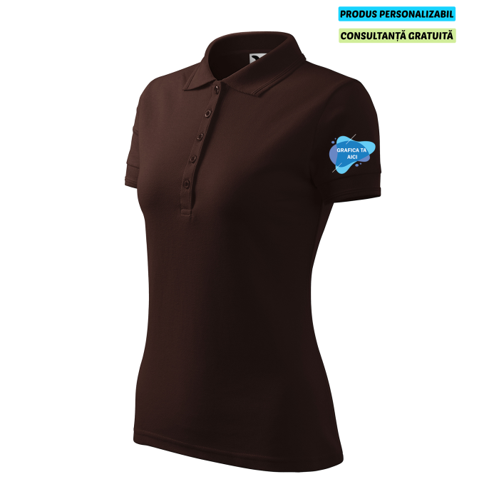 Malfini Tricou Polo Dama Cafeniu Personalizat Malfini Tricou Polo Dama Cafeniu Personalizat