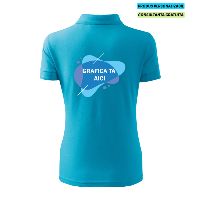 Malfini Tricou Polo Dama Turcoaz Personalizat Malfini Tricou Polo Dama Turcoaz Personalizat