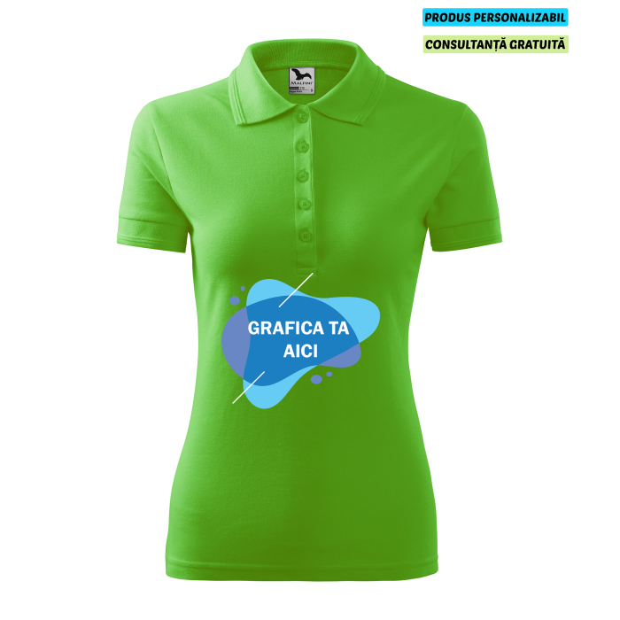 Malfini Tricou Polo Dama Verde mar Personalizat