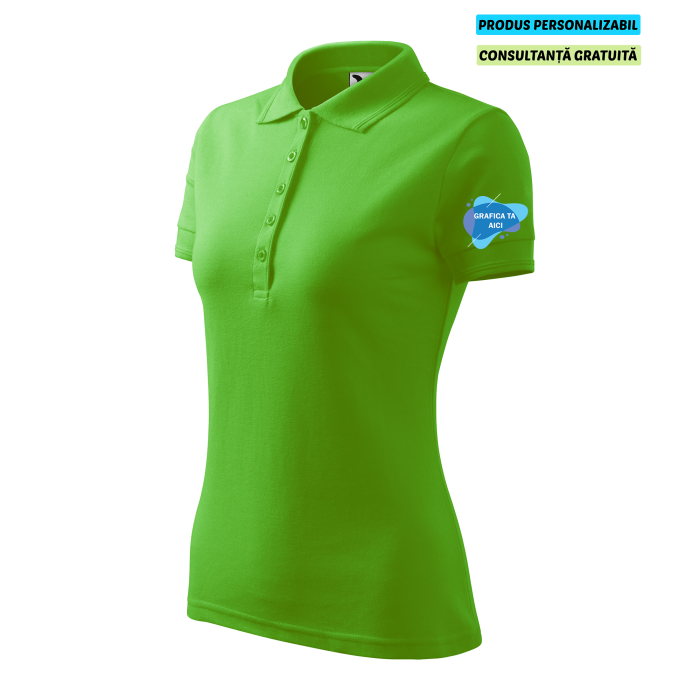 Malfini Tricou Polo Dama Verde mar Personalizat