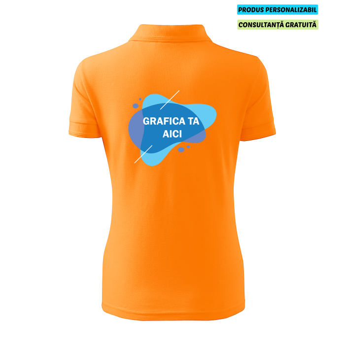 Malfini Tricou Polo Dama Portocaliu Personalizat