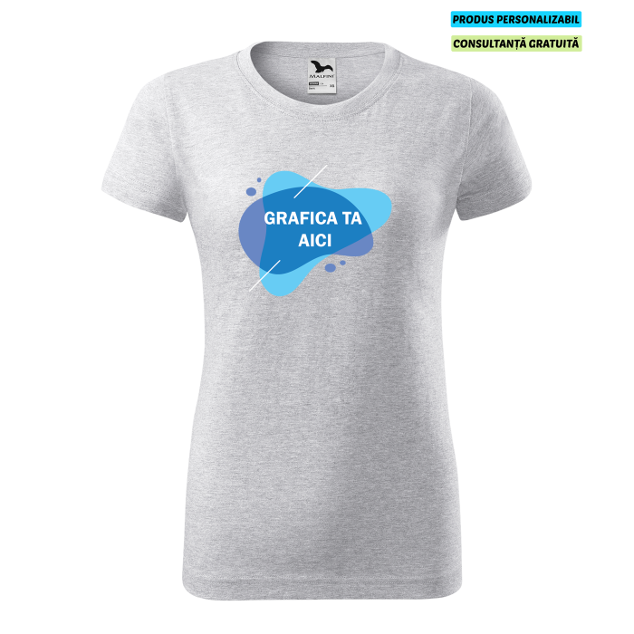 Malfini Tricou Dama Gri deschis Personalizat