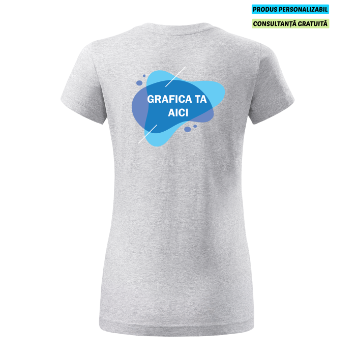 Malfini Tricou Dama Gri deschis Personalizat