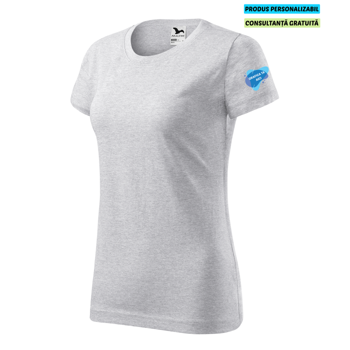 Malfini Tricou Dama Gri deschis Personalizat