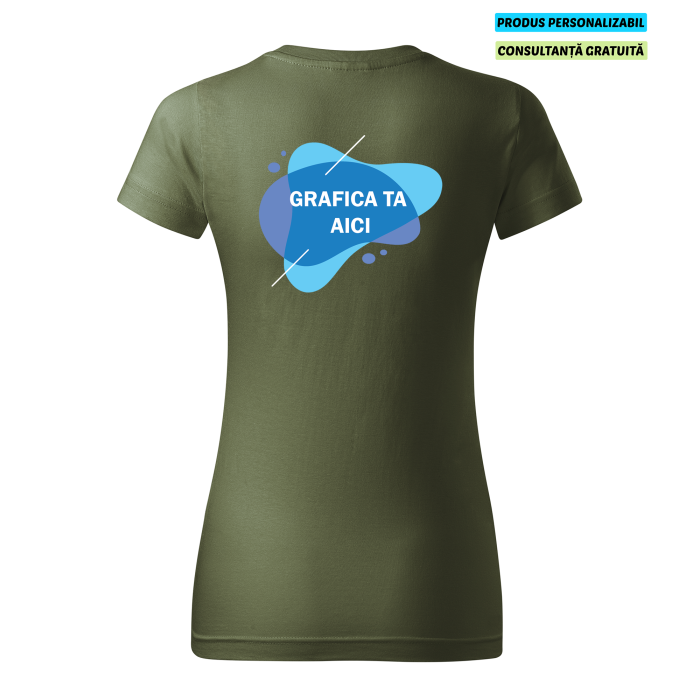 Malfini Tricou Dama Verde kaki Personalizat
