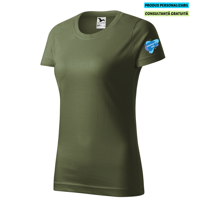 Malfini Tricou Dama Verde kaki Personalizat