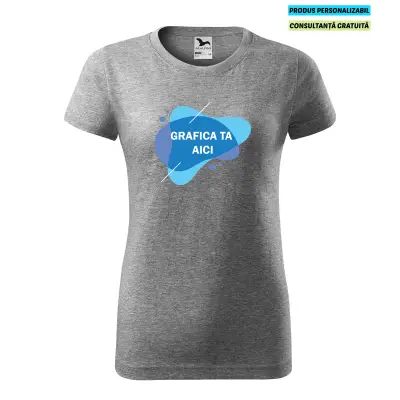 Malfini Tricou Dama Gri inchis Personalizat