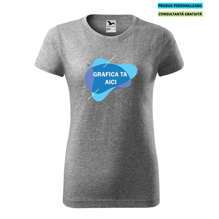 Malfini Tricou Dama Gri inchis Personalizat