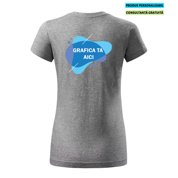 Malfini Tricou Dama Gri inchis Personalizat