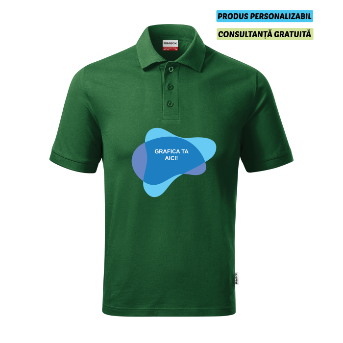 Rimeck Tricou Polo Barbat Verde inchis Resist heavy Personalizat