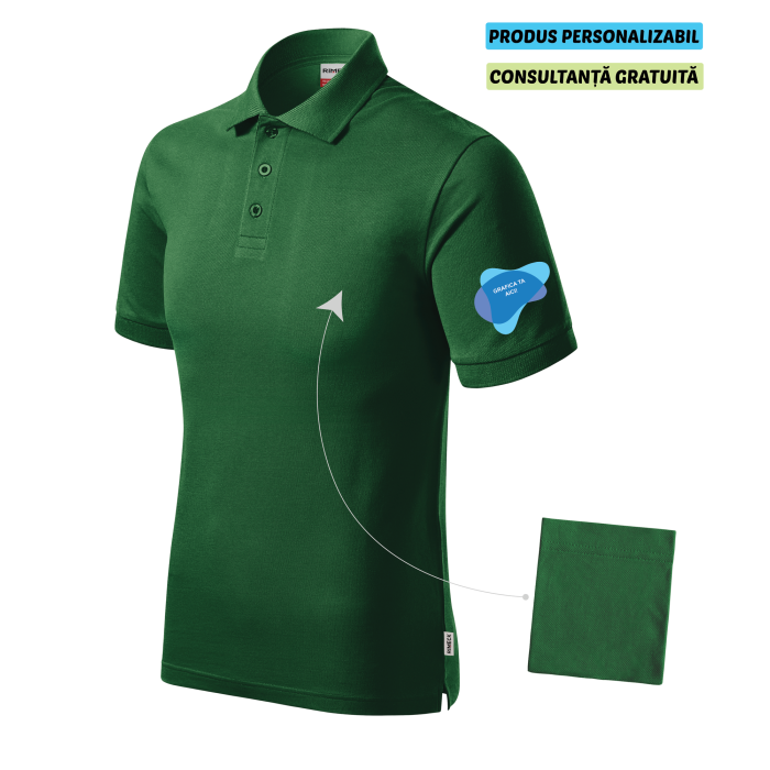 Rimeck Tricou Polo Barbat Verde inchis Resist heavy Personalizat