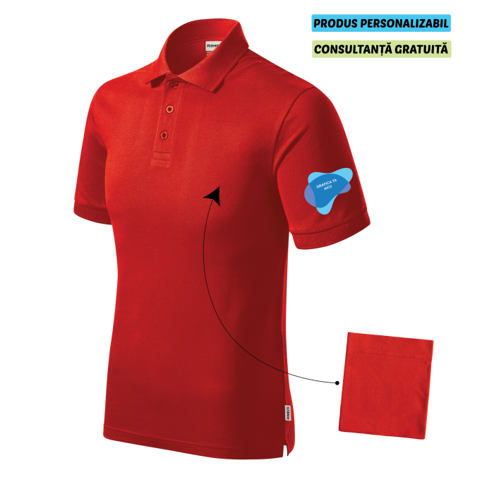 Rimeck Tricou Polo Barbat Rosu Resist heavy Personalizat