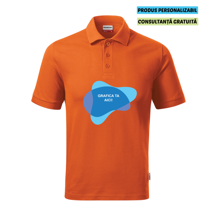 Rimeck Tricou Polo Barbat Portocaliu Resist heavy Personalizat
