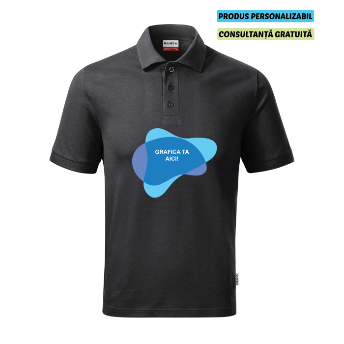 Rimeck Tricou Polo Barbat Antracit Resist heavy Personalizat