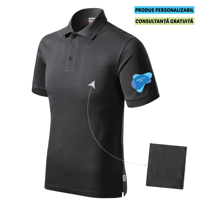 Rimeck Tricou Polo Barbat Antracit Resist heavy Personalizat