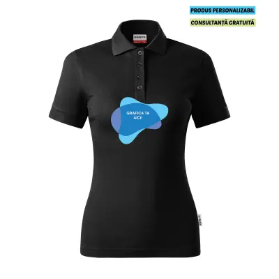 Rimeck Tricou Polo Dama Negru Resist heavy Personalizat