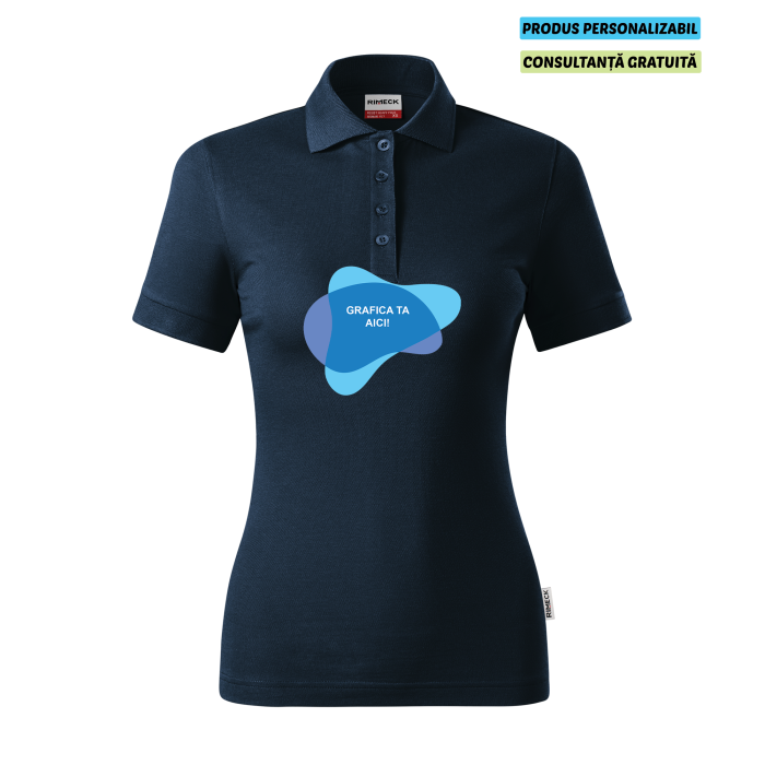 Rimeck Tricou Polo Dama Bleumarine Resist heavy Personalizat Rimeck Tricou Polo Dama Bleumarine Resist heavy Personalizat