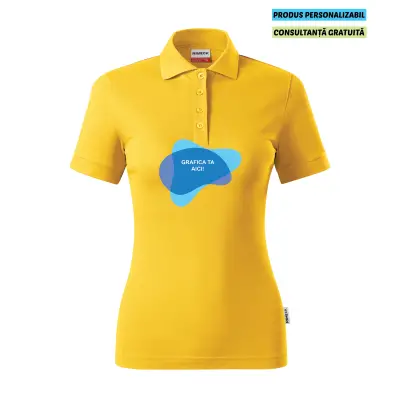 Rimeck Tricou Polo Dama Galben Resist heavy Personalizat