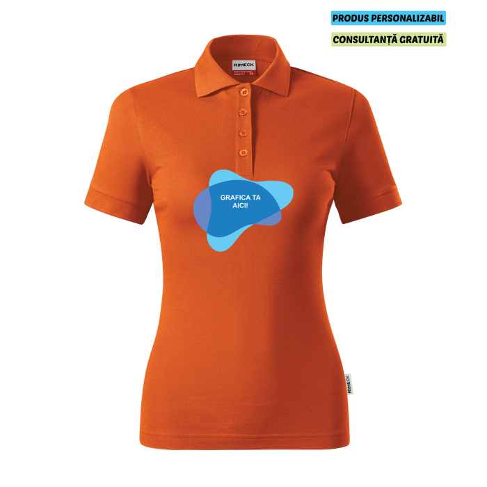 Rimeck Tricou Polo Dama Portocaliu Resist heavy Personalizat