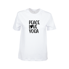Tricou Dama Alb Peace love yoga